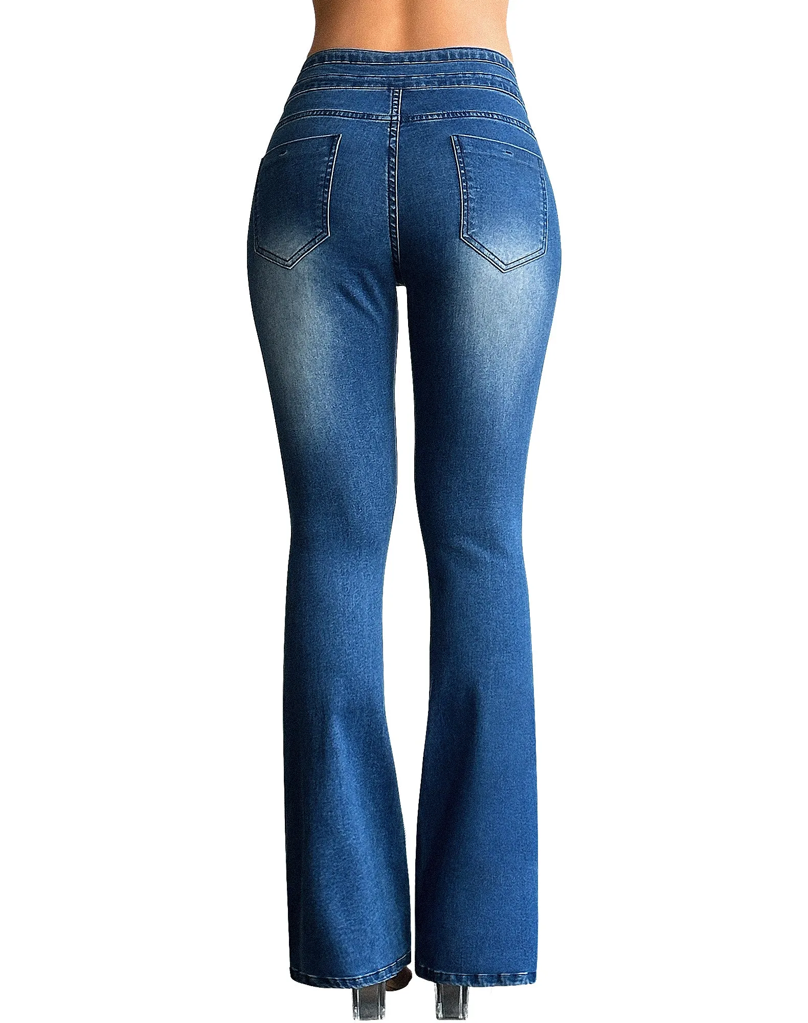 Bell Bottom Trendy High Waisted Jeans