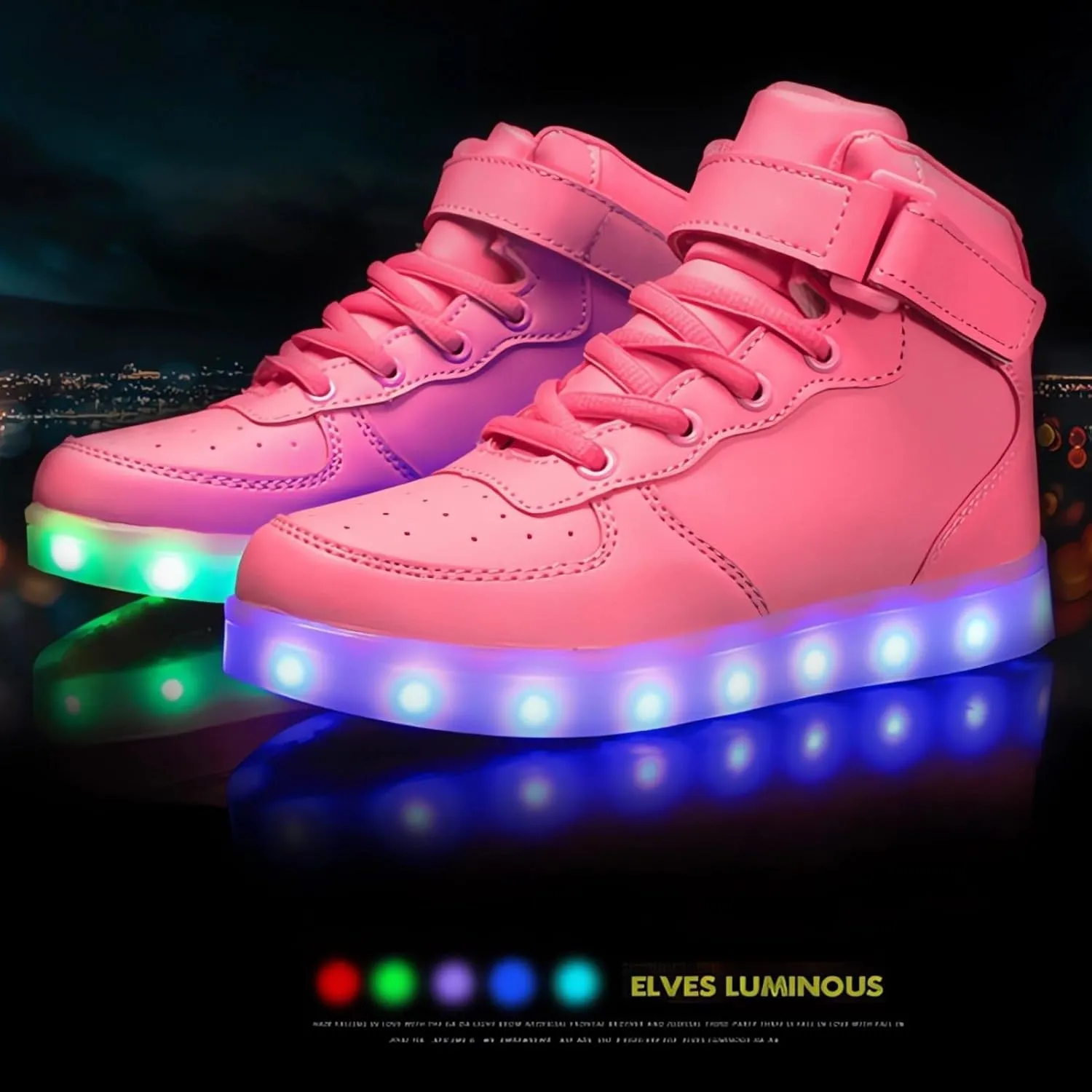Big Kids Adult Light Up Trainers Luminous Sneakers Boys Girls USB Charging Led High Top Flashing Shoes Xmas