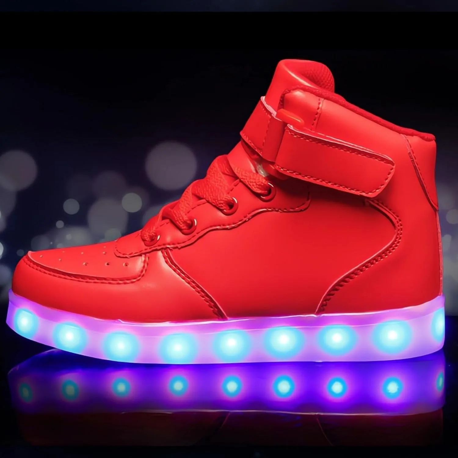 Big Kids Adult Light Up Trainers Luminous Sneakers Boys Girls USB Charging Led High Top Flashing Shoes Xmas