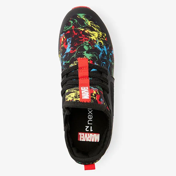 Black Marvel® Avengers Elastic Lace Trainers (Older Boys)