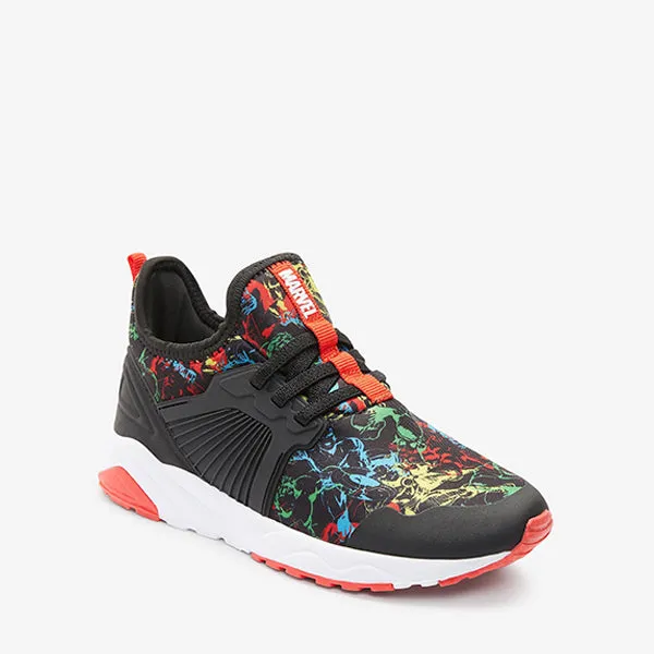 Black Marvel® Avengers Elastic Lace Trainers (Older Boys)