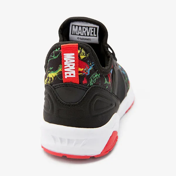 Black Marvel® Avengers Elastic Lace Trainers (Older Boys)