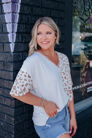 Block It Off Leopard Top - Tan