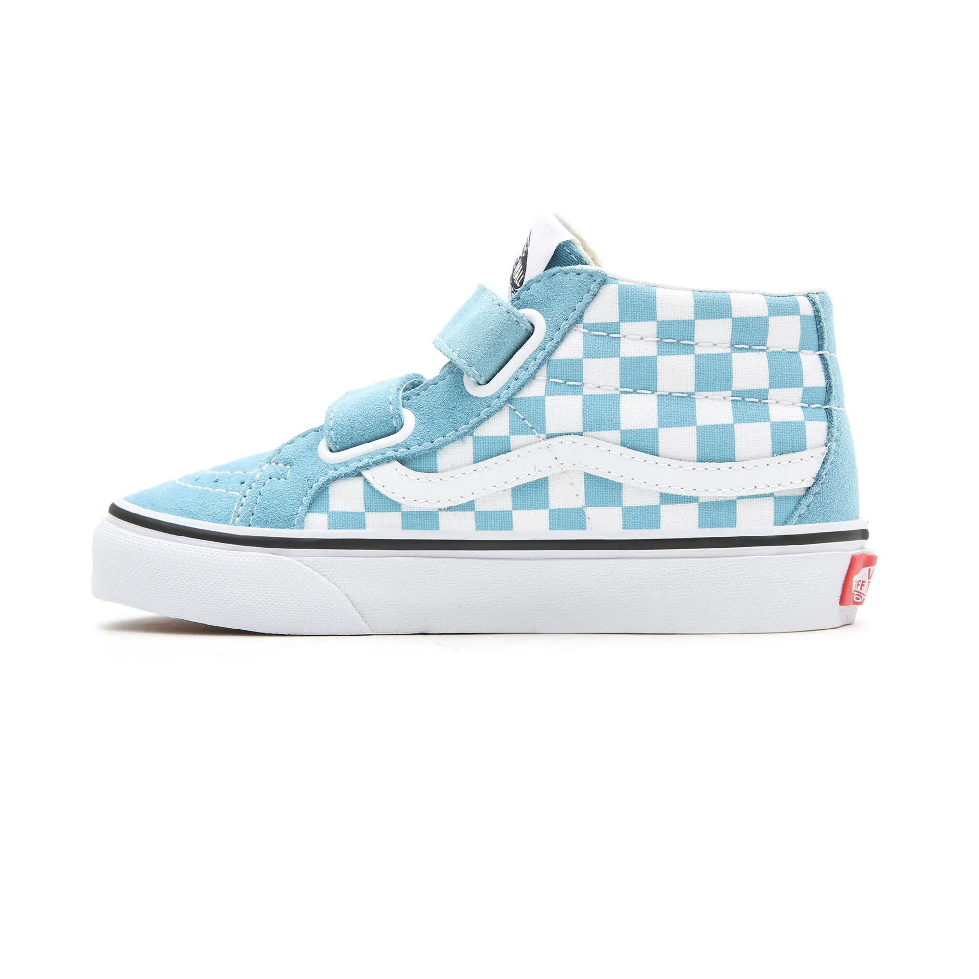 Boy's Blue & White Checked SK8-MID Reissue Vans