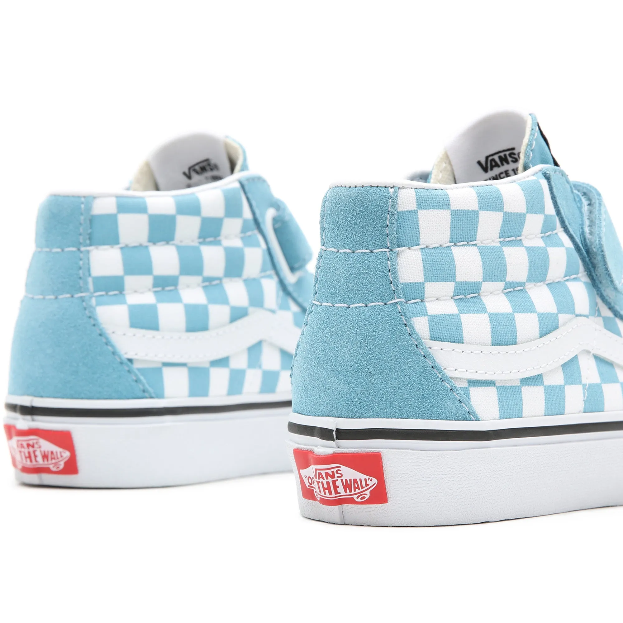 Boy's Blue & White Checked SK8-MID Reissue Vans