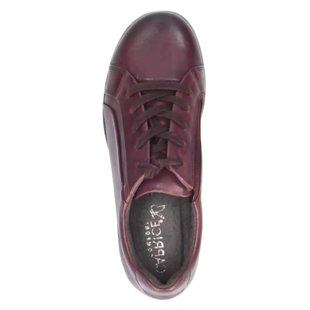Caprice Women's 23711 Leather Lace-Up Shoes Soft Nappa Bordeaux