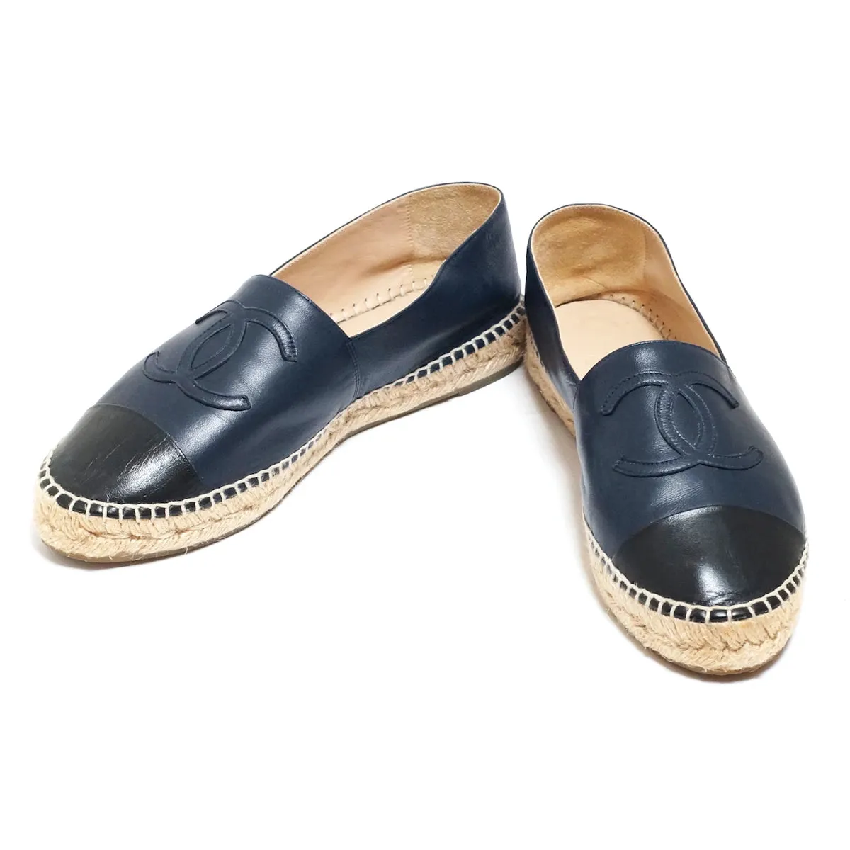 Chanel Navy black  espadrilles, size 40