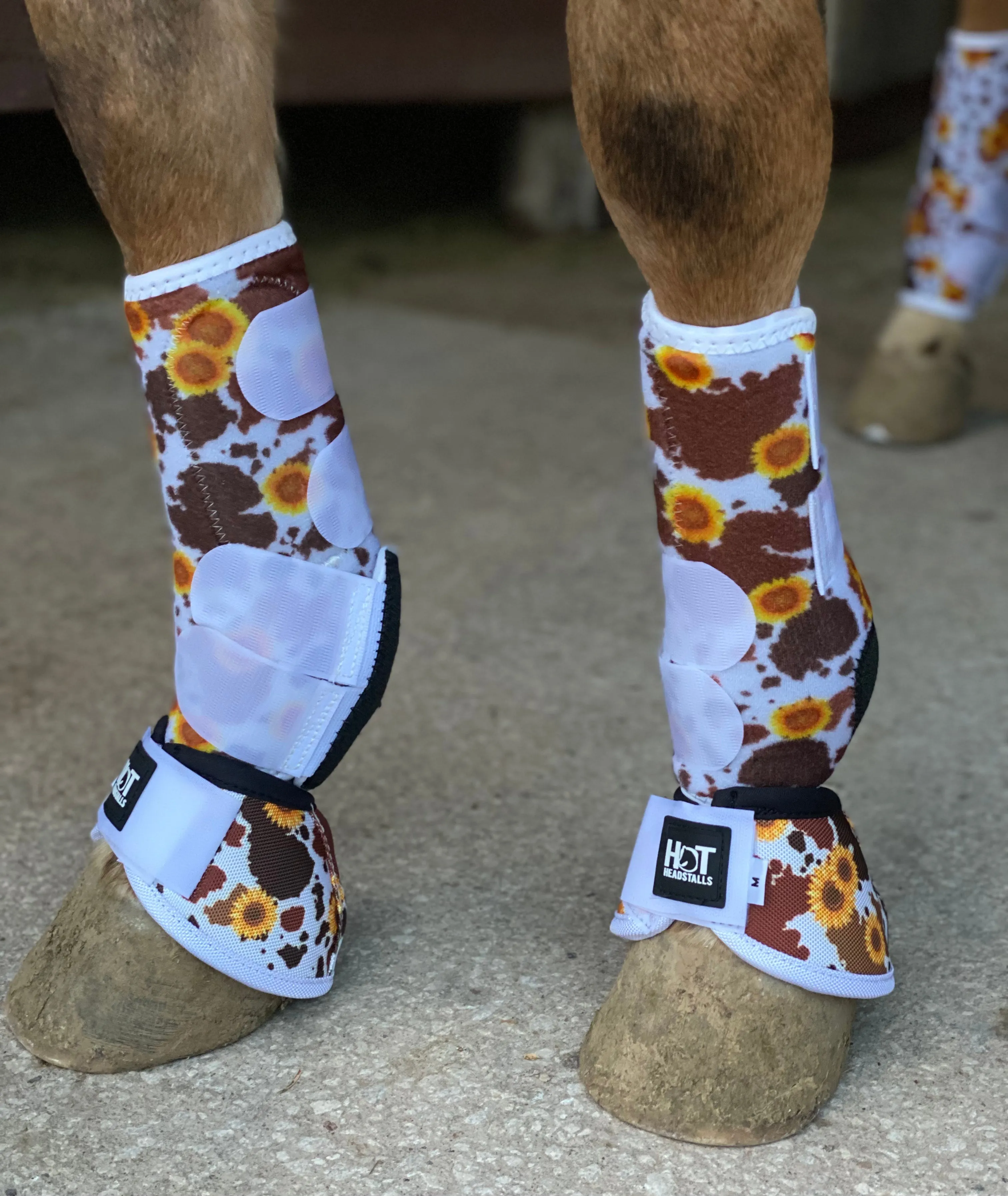 Cowhide Sunflower Bell Boots