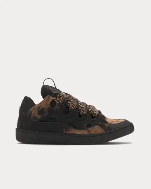 Curb Washed Denim Black / Beige Low Top Sneakers