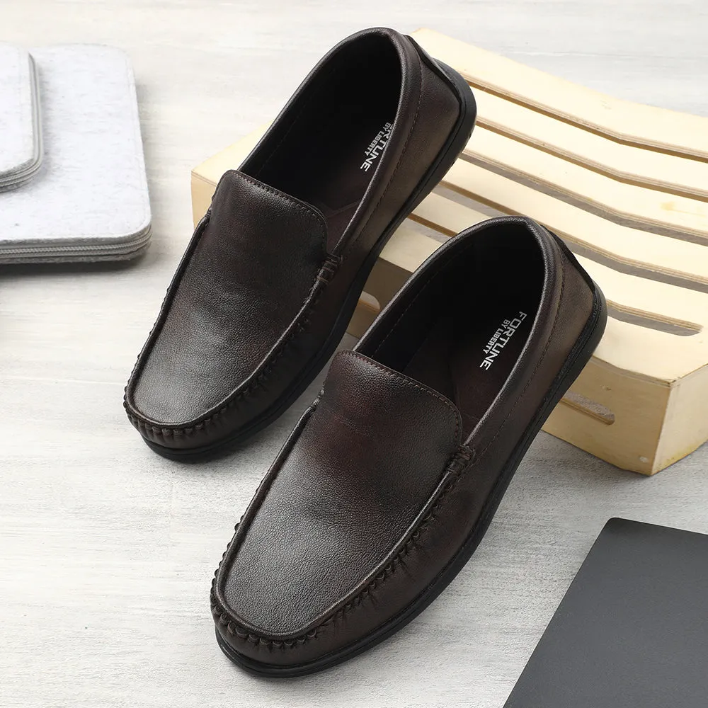 Fortune Brown Formal Loafers For Men CLASSIK-1E By Liberty