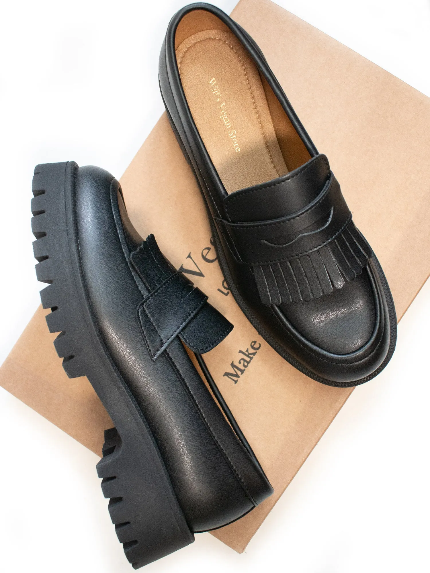 Fransen-Loafer mit Gleissohle