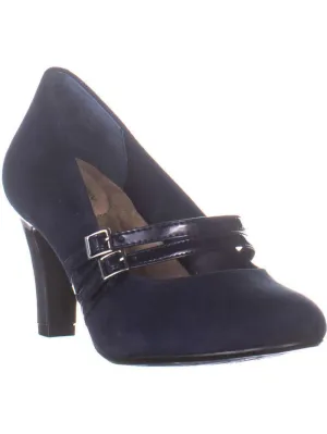 Giani Bernini Womens Vallay Leather Closed Toe Mary Jane Pumps Blue Shoe Size 6
