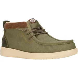Hey Dude Wally Mid Grip OLIVE Waxed Canvas Boot