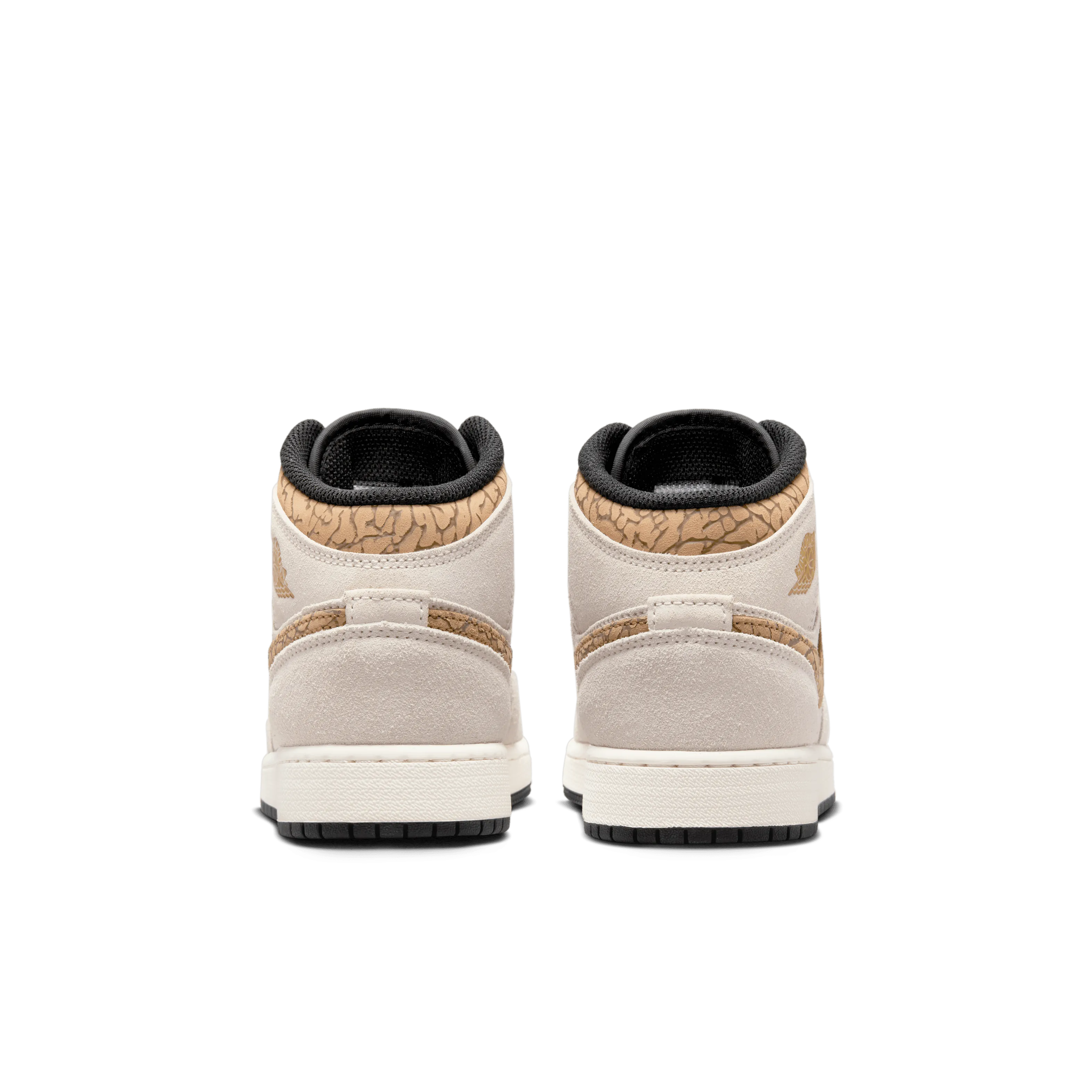 Jordan - Boy - GS Air Jordan 1 Mid SE - Brown/Metallic Gold/White
