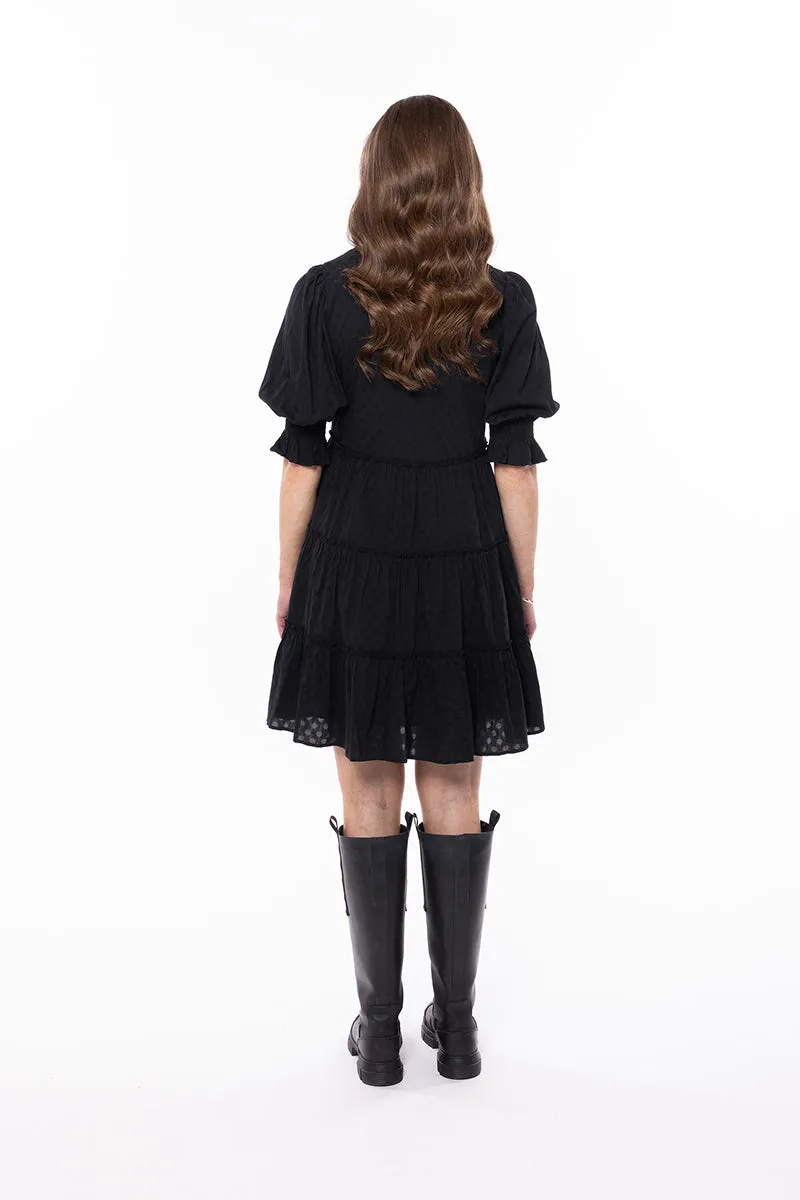 Liela   Luca - Claire Tiered Mini Dress - Black