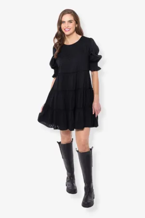 Liela   Luca - Claire Tiered Mini Dress - Black