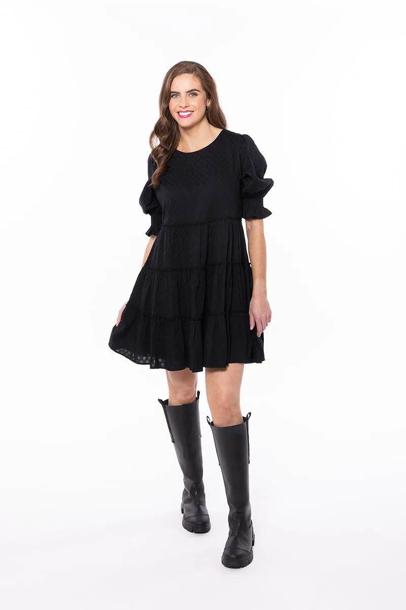 Liela   Luca - Claire Tiered Mini Dress - Black