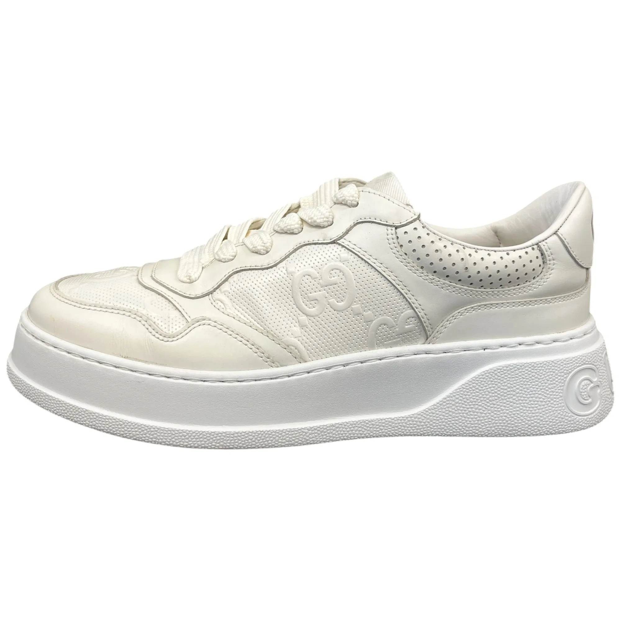 Men's Gg Embossed Low Trainers White Size EU 42 / UK 8