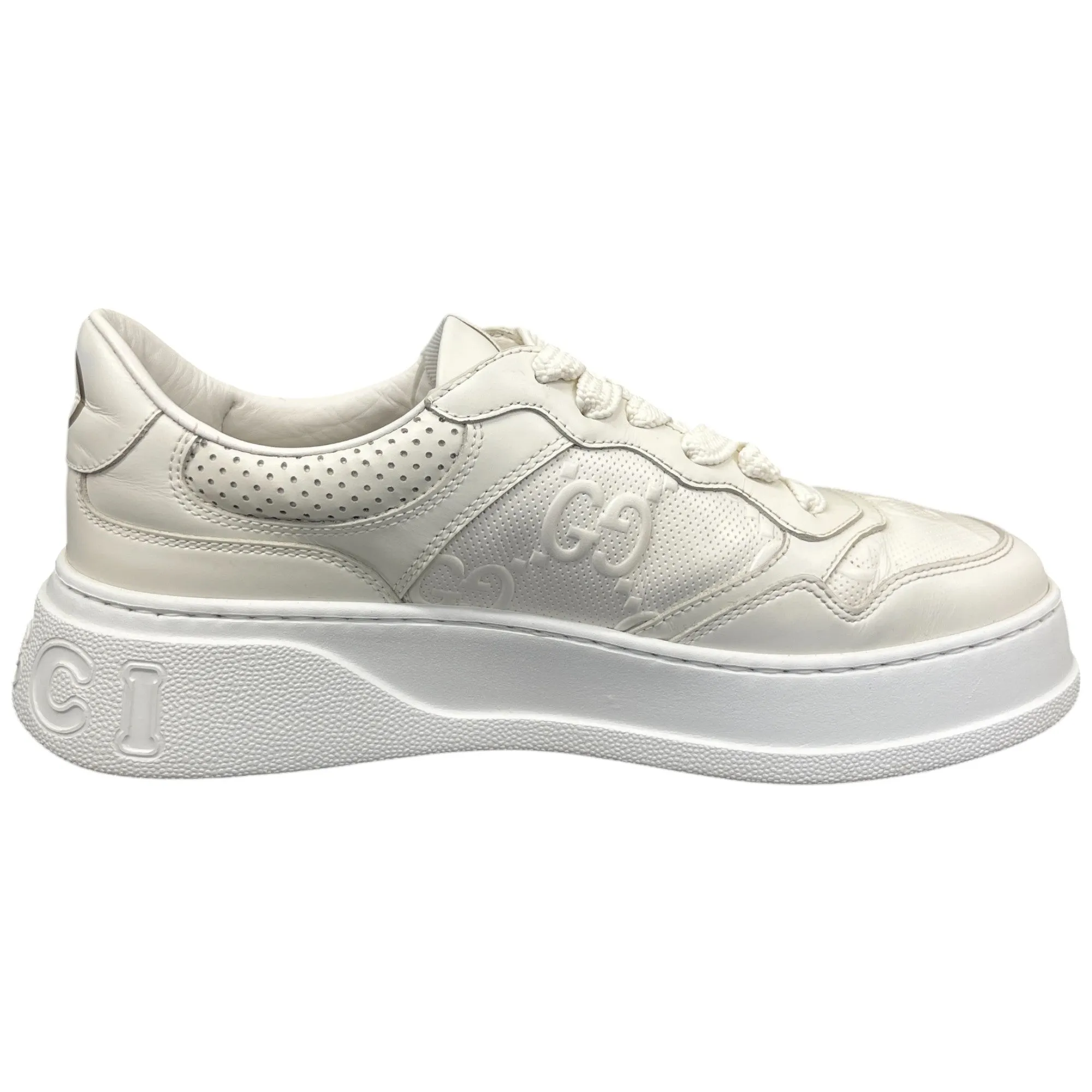 Men's Gg Embossed Low Trainers White Size EU 42 / UK 8