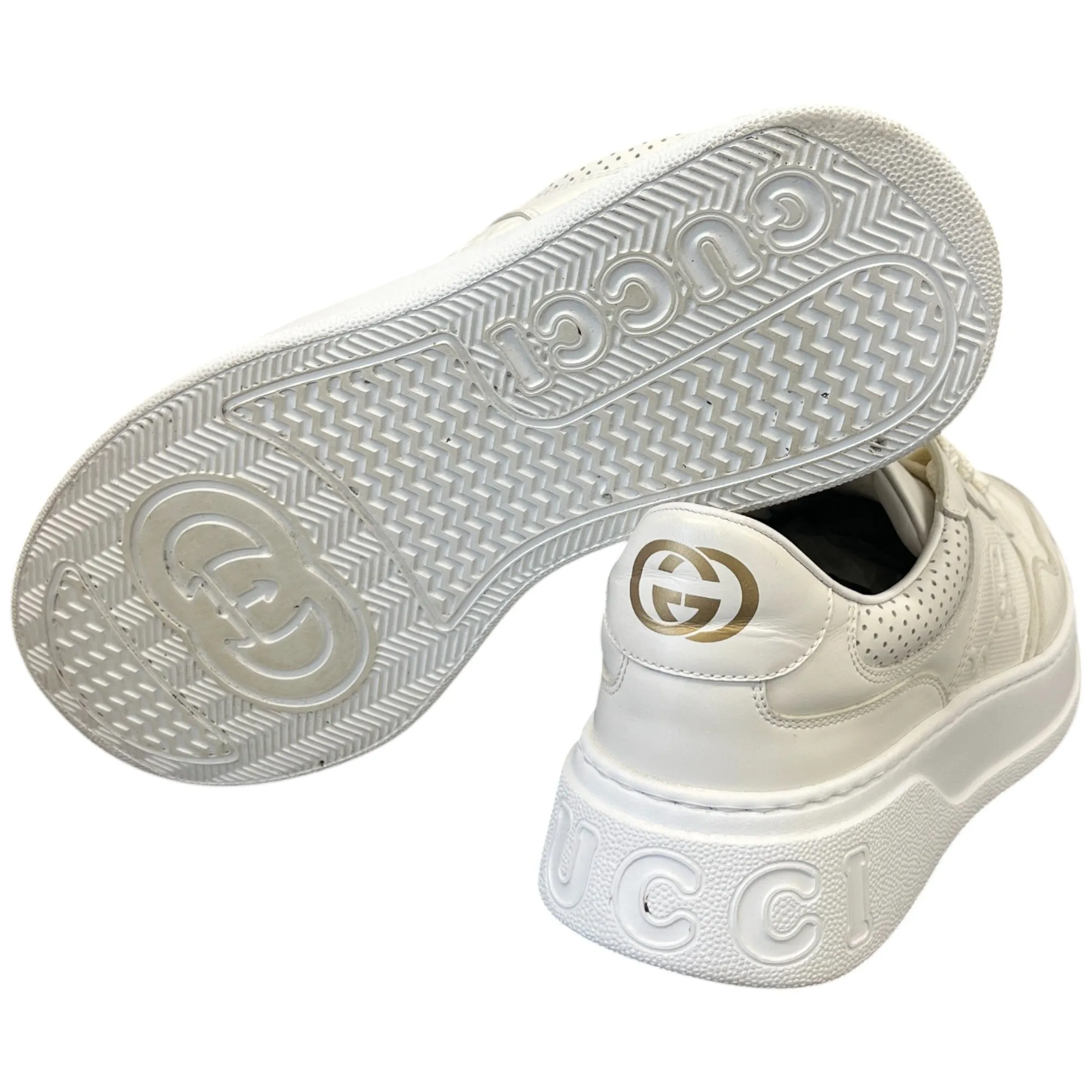 Men's Gg Embossed Low Trainers White Size EU 42 / UK 8