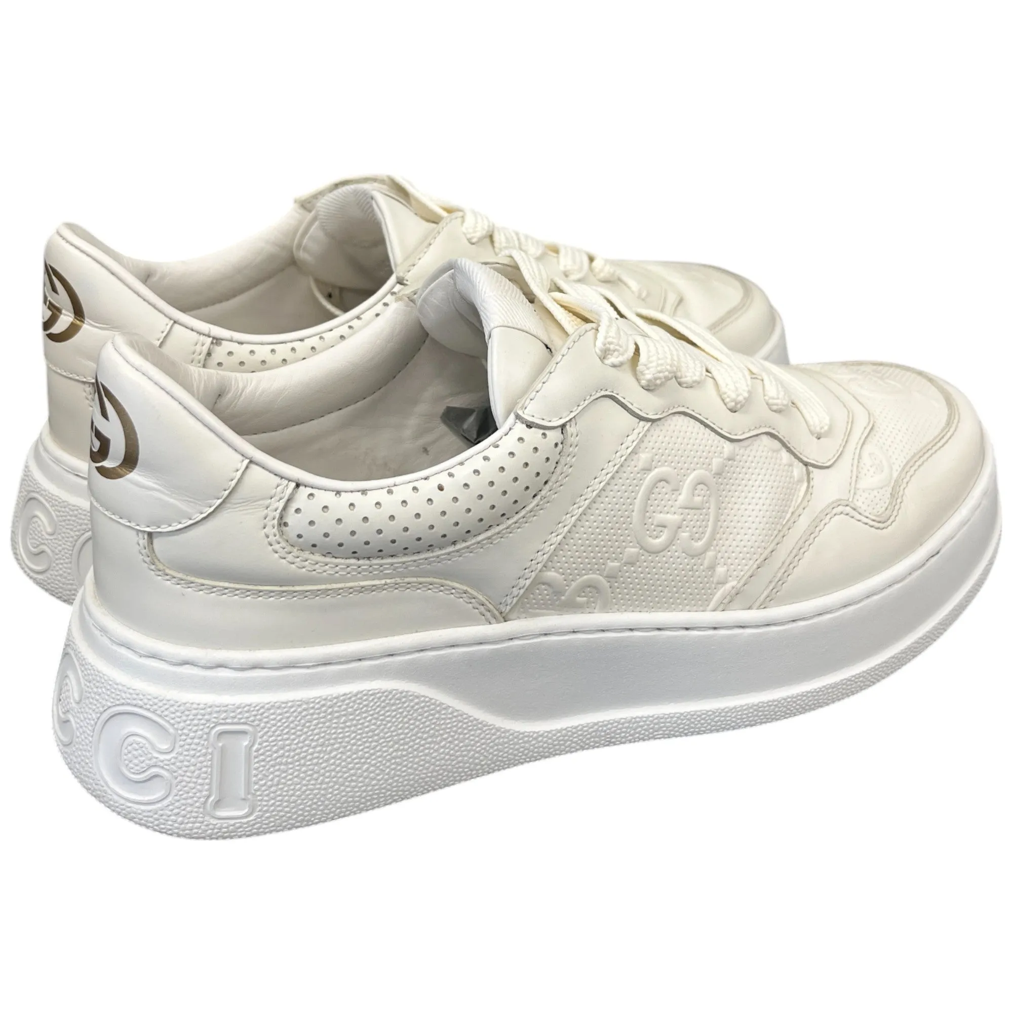 Men's Gg Embossed Low Trainers White Size EU 42 / UK 8