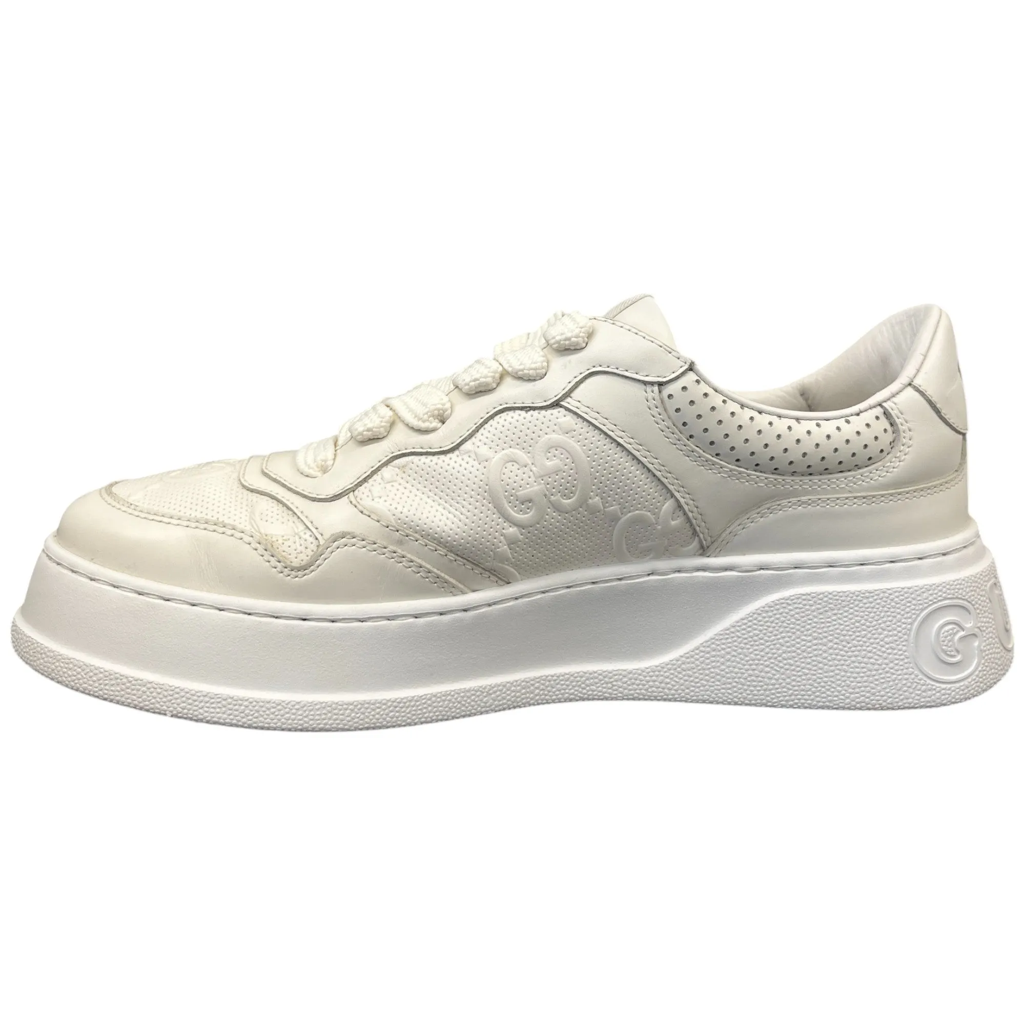 Men's Gg Embossed Low Trainers White Size EU 42 / UK 8