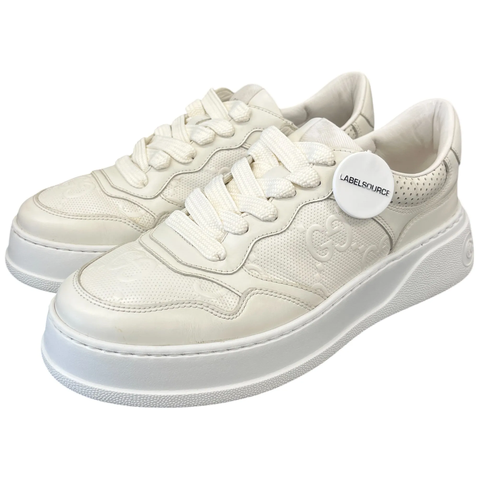 Men's Gg Embossed Low Trainers White Size EU 42 / UK 8
