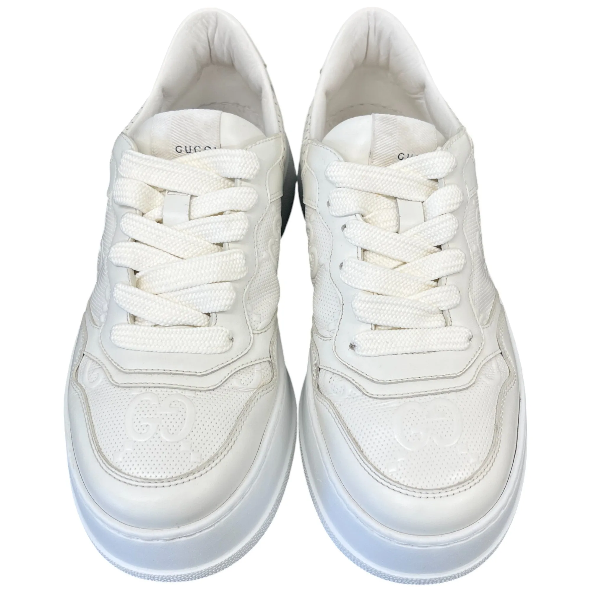 Men's Gg Embossed Low Trainers White Size EU 42 / UK 8