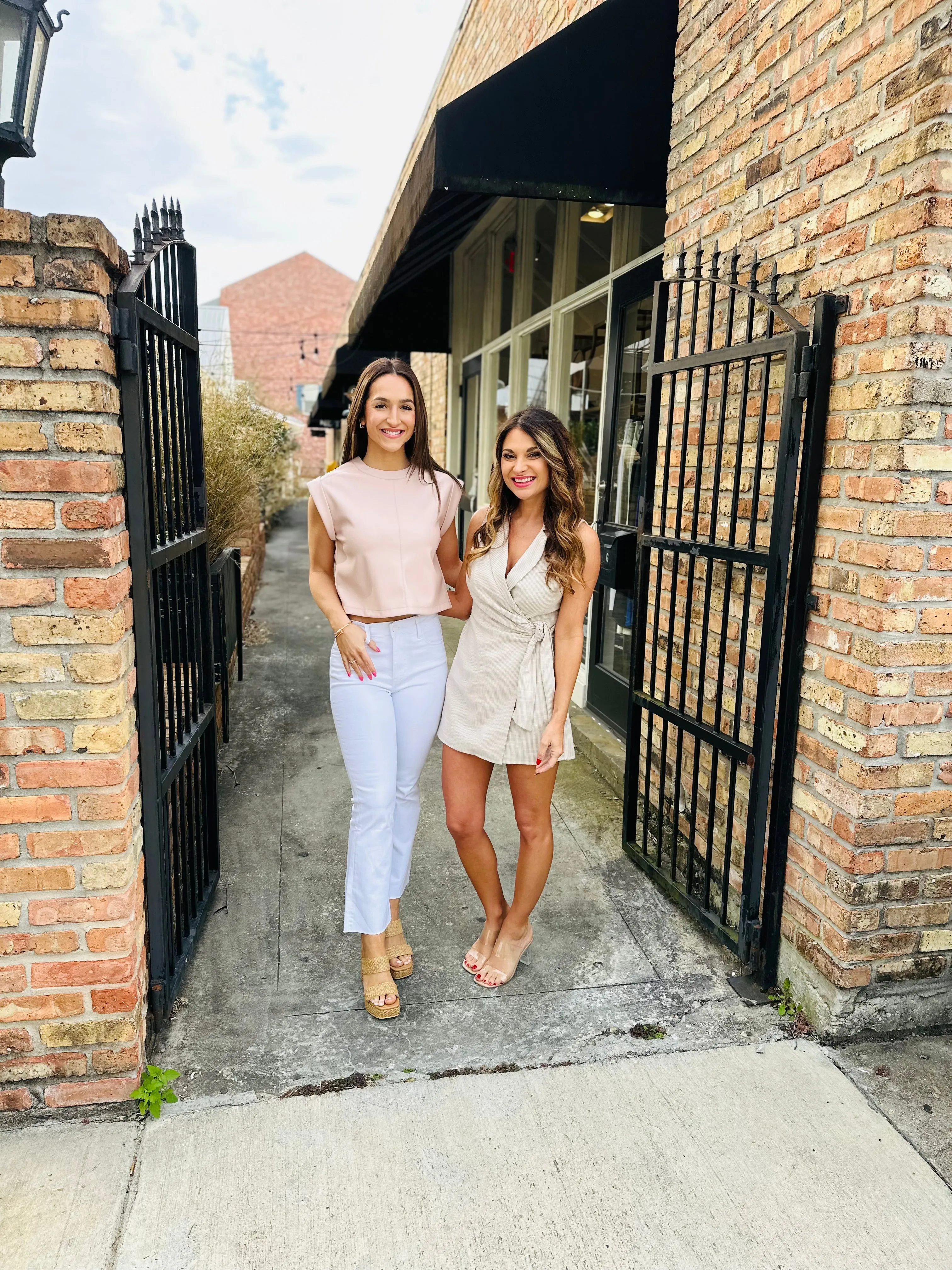 Mojave Wrap Front Romper- Cream/Taupe