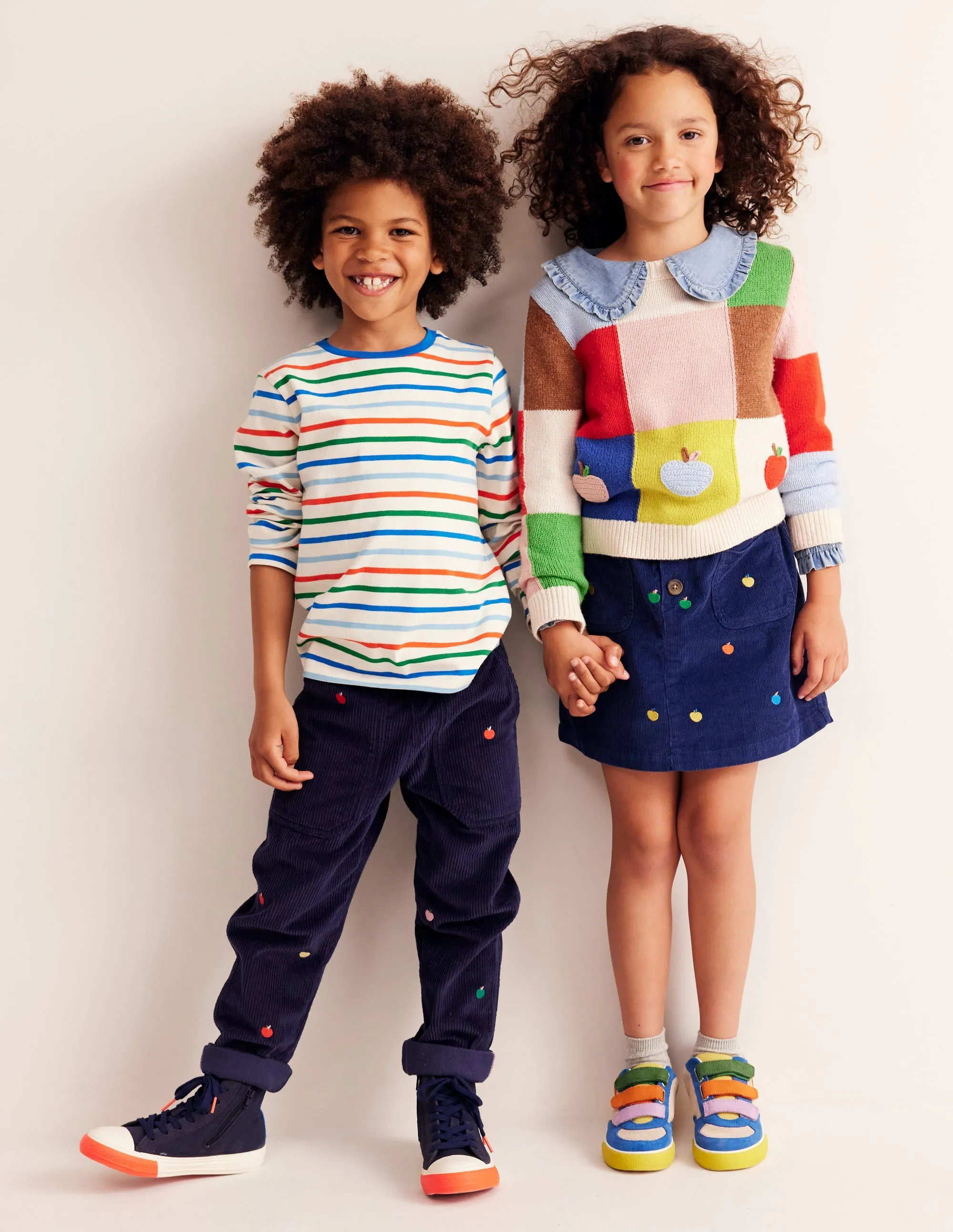Patchwork Check Jumper-Multi Colourblock Apples