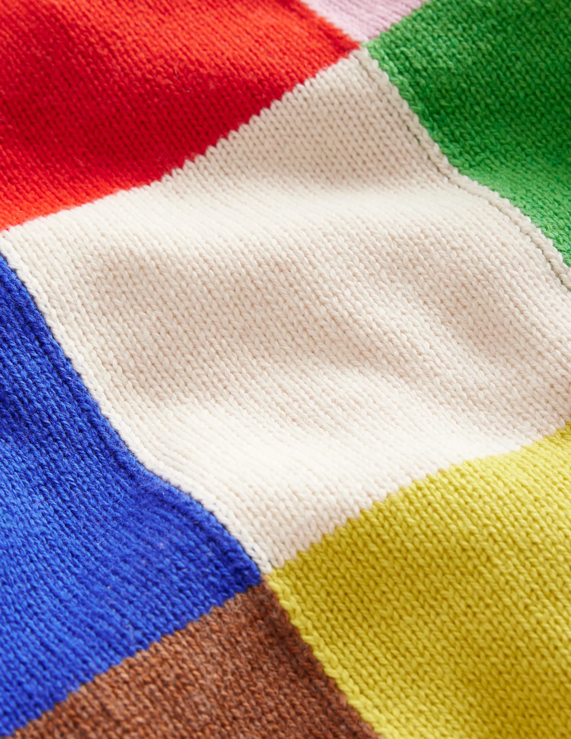 Patchwork Check Jumper-Multi Colourblock Apples