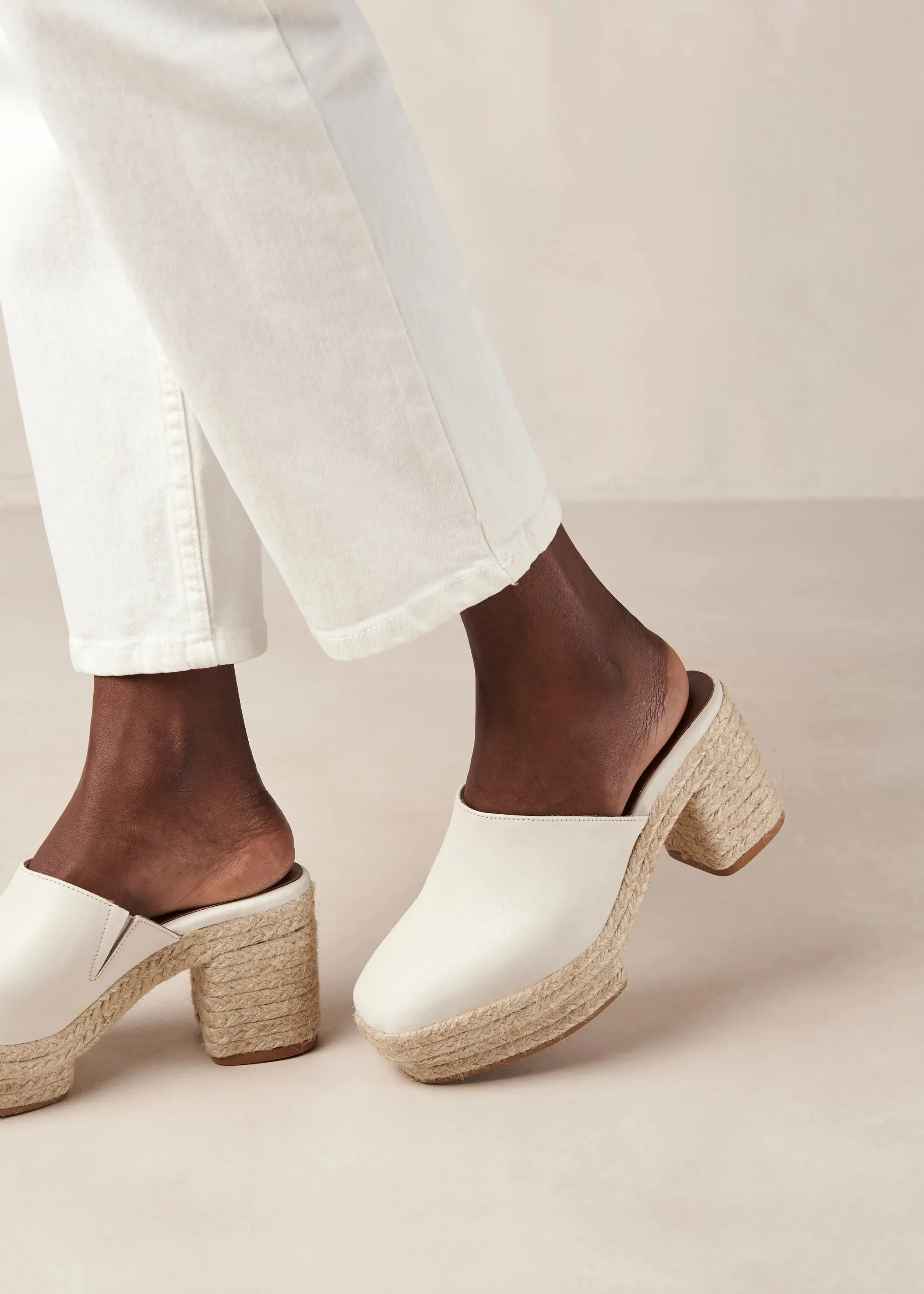 Pico Ivory Espadrille Clogs