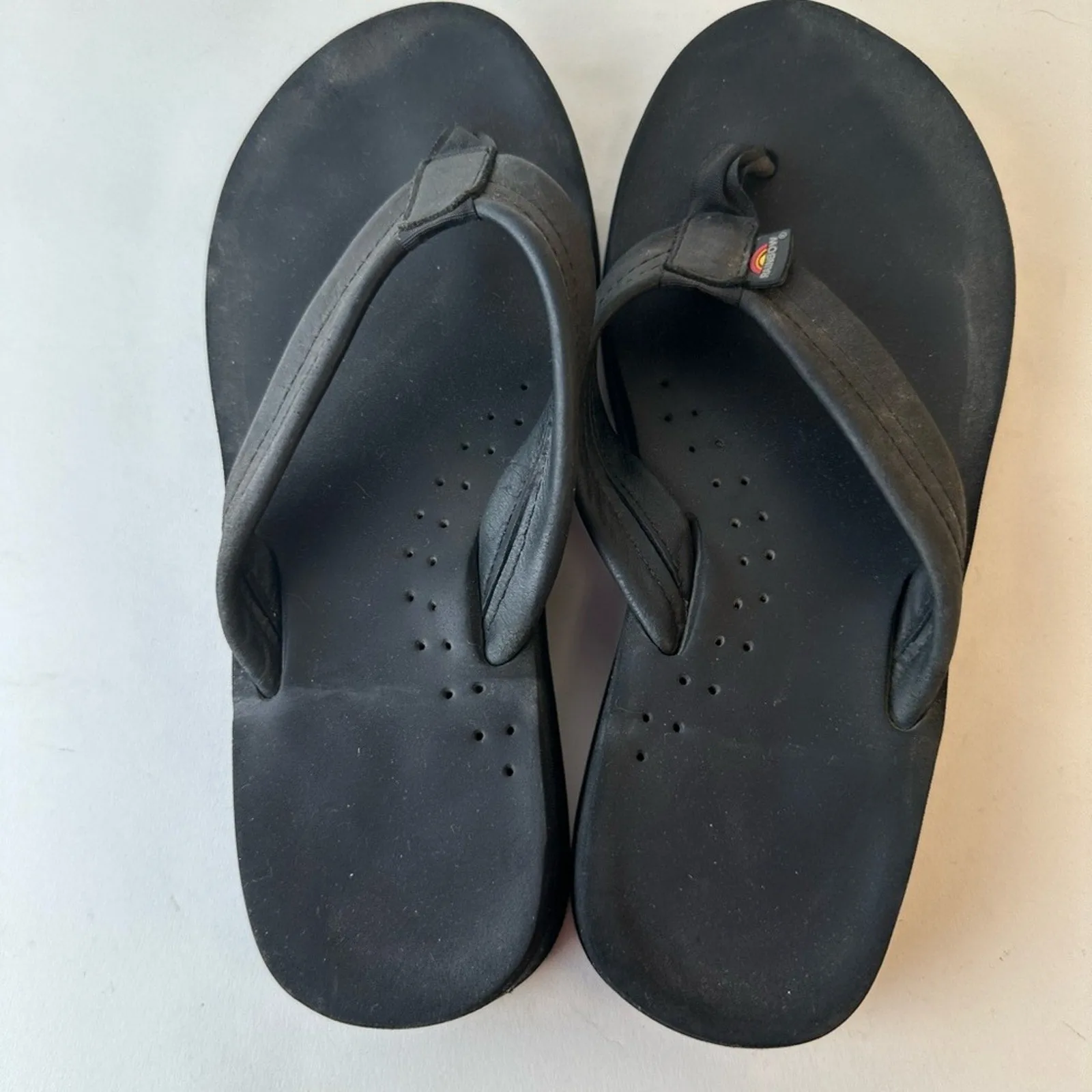 Rainbow Platform Black Flip Flops
