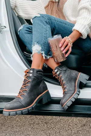 Ready To Explore Chunky Lace-Up Boots (Black)