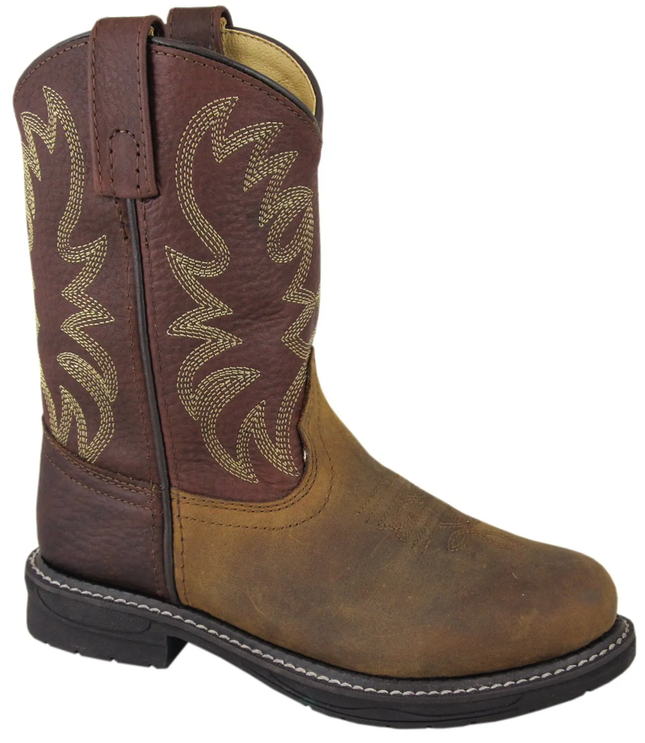 Smoky Mountain Boots Children Boys Buffalo Brown Oiled Leather Cowboy 1 D