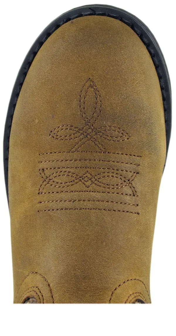 Smoky Mountain Boots Children Boys Buffalo Brown Oiled Leather Cowboy 1 D