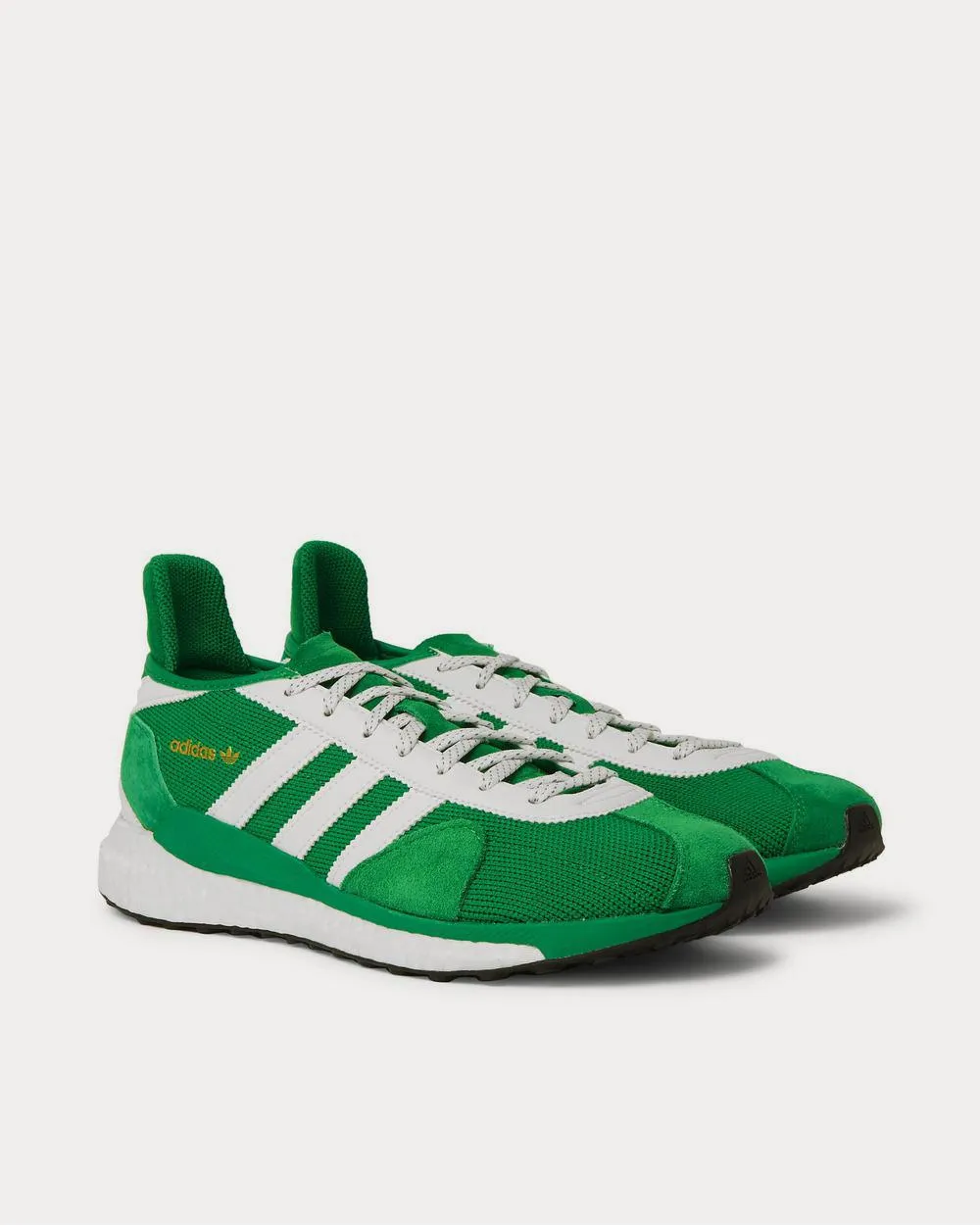 Tokio Solar Leather-Trimmed Mesh and Suede  Green low top sneakers