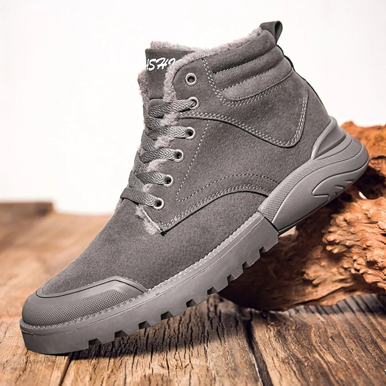 Work Boots for Men Waterproof Hiking Sneakers Zip Up Fur Lined Women's Safety Shoes Food Service Outdoor Botas Waterproof Soft Toe Work Hike Grounded Footwear
