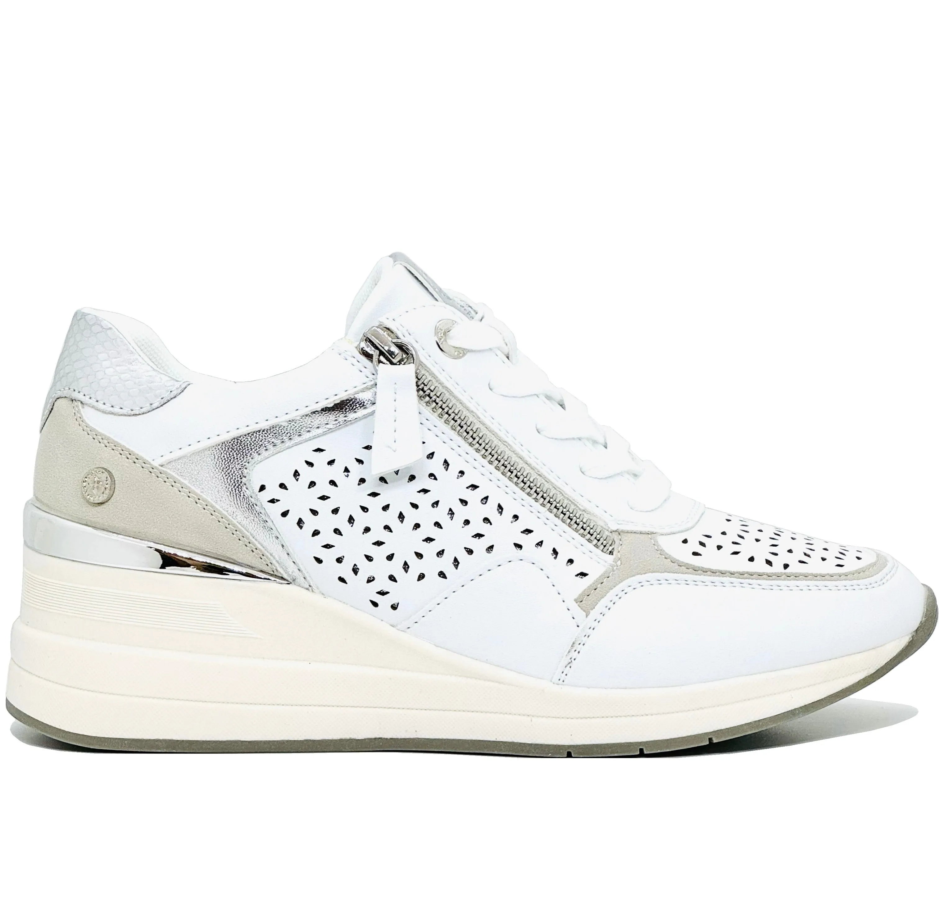 XTI Ladies Wedge Heel Zip Side Sneaker