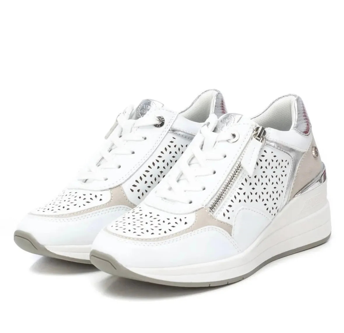 XTI Ladies Wedge Heel Zip Side Sneaker