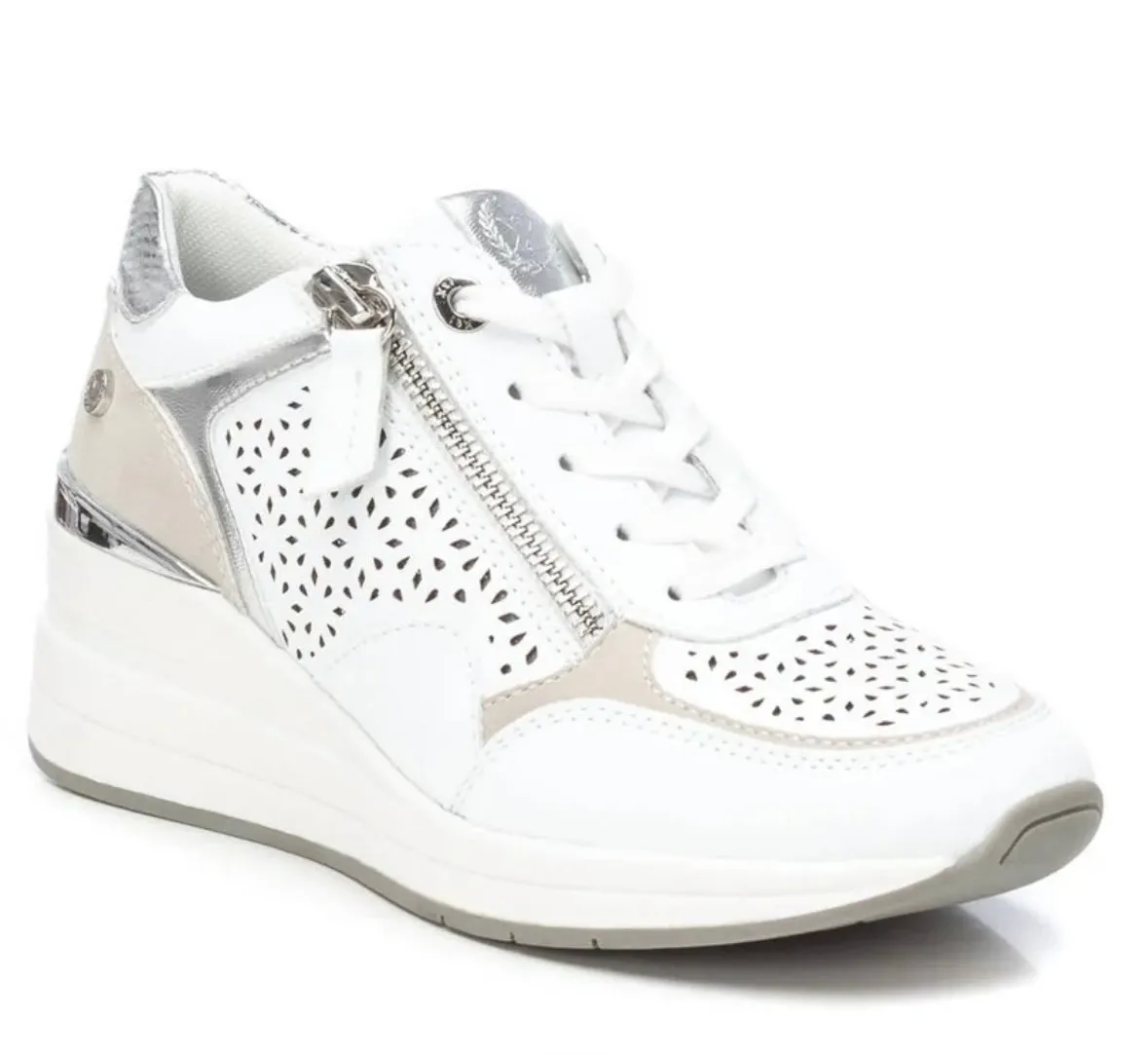 XTI Ladies Wedge Heel Zip Side Sneaker