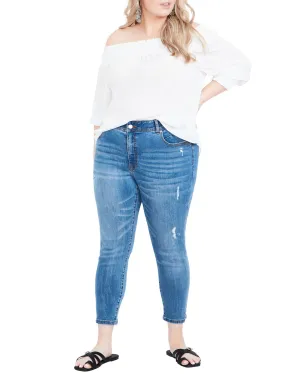 Zuri Cropped Zip Jean | Medium Wash